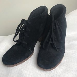 Clarks Collection Black Suede Lace-up Booties